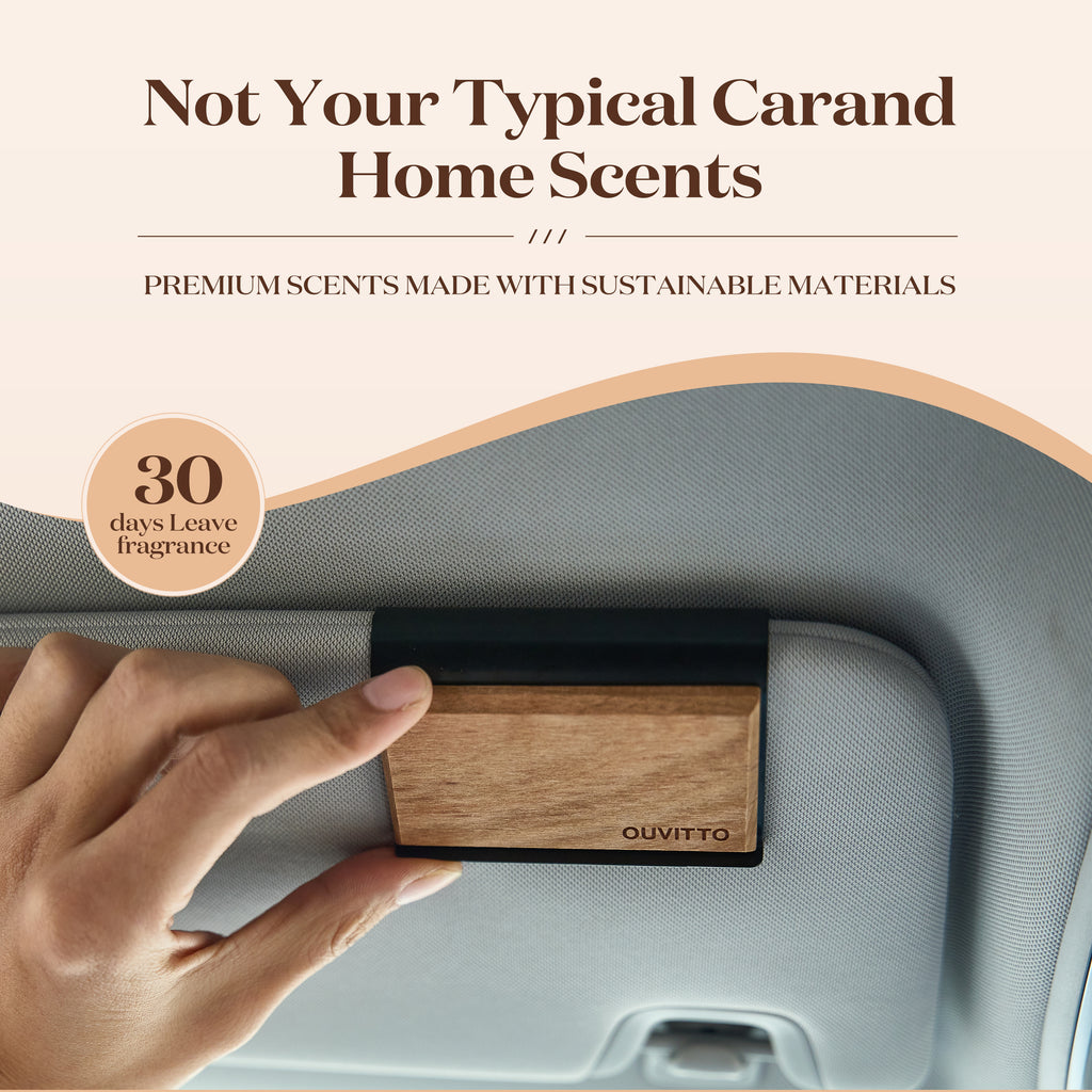 OUVITTO Jasmine, Grove & Pine – 3-Pack Wooden Car Air Freshener