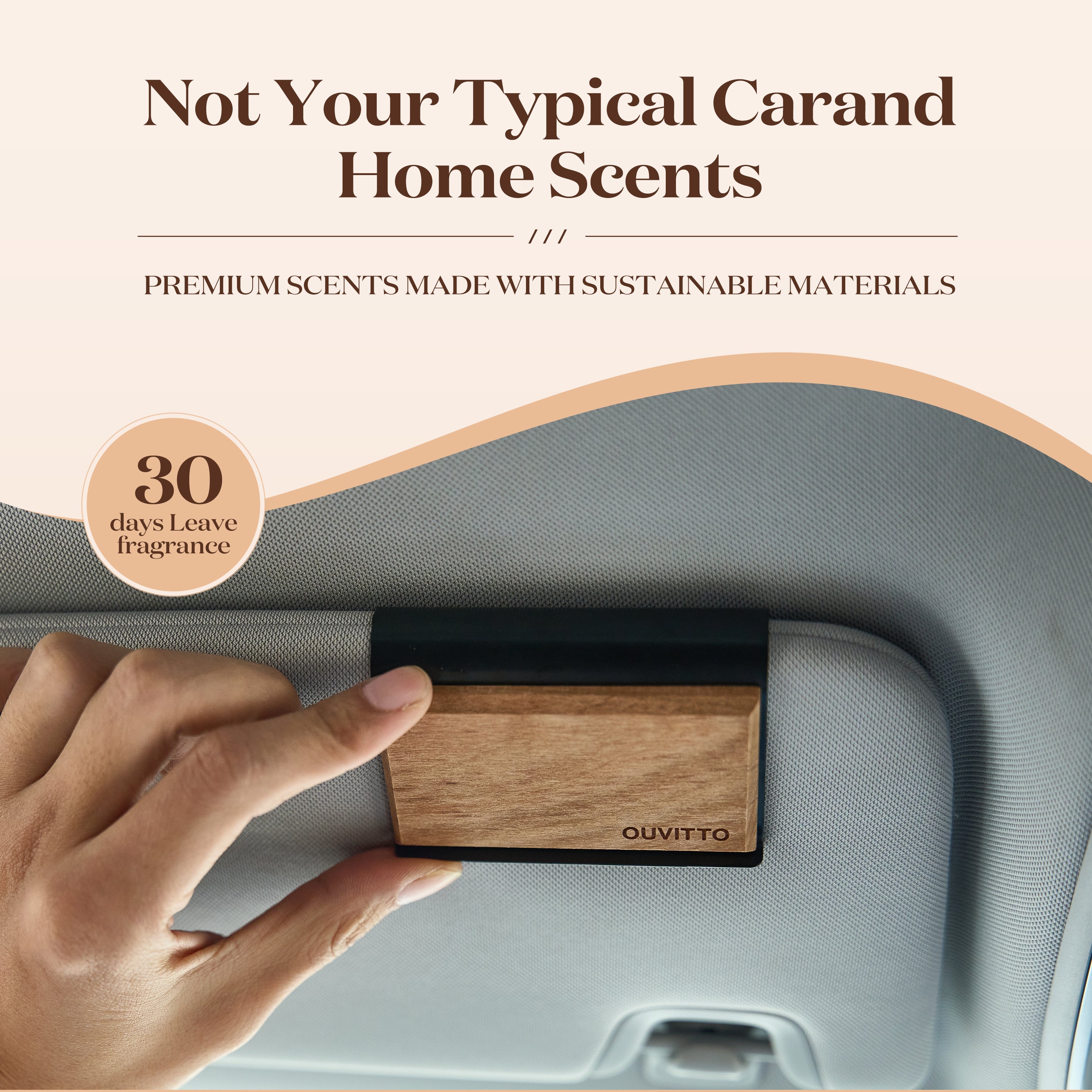 OUVITTO Jasmine, Grove & Pine – 3-Pack Wooden Car Air Freshener