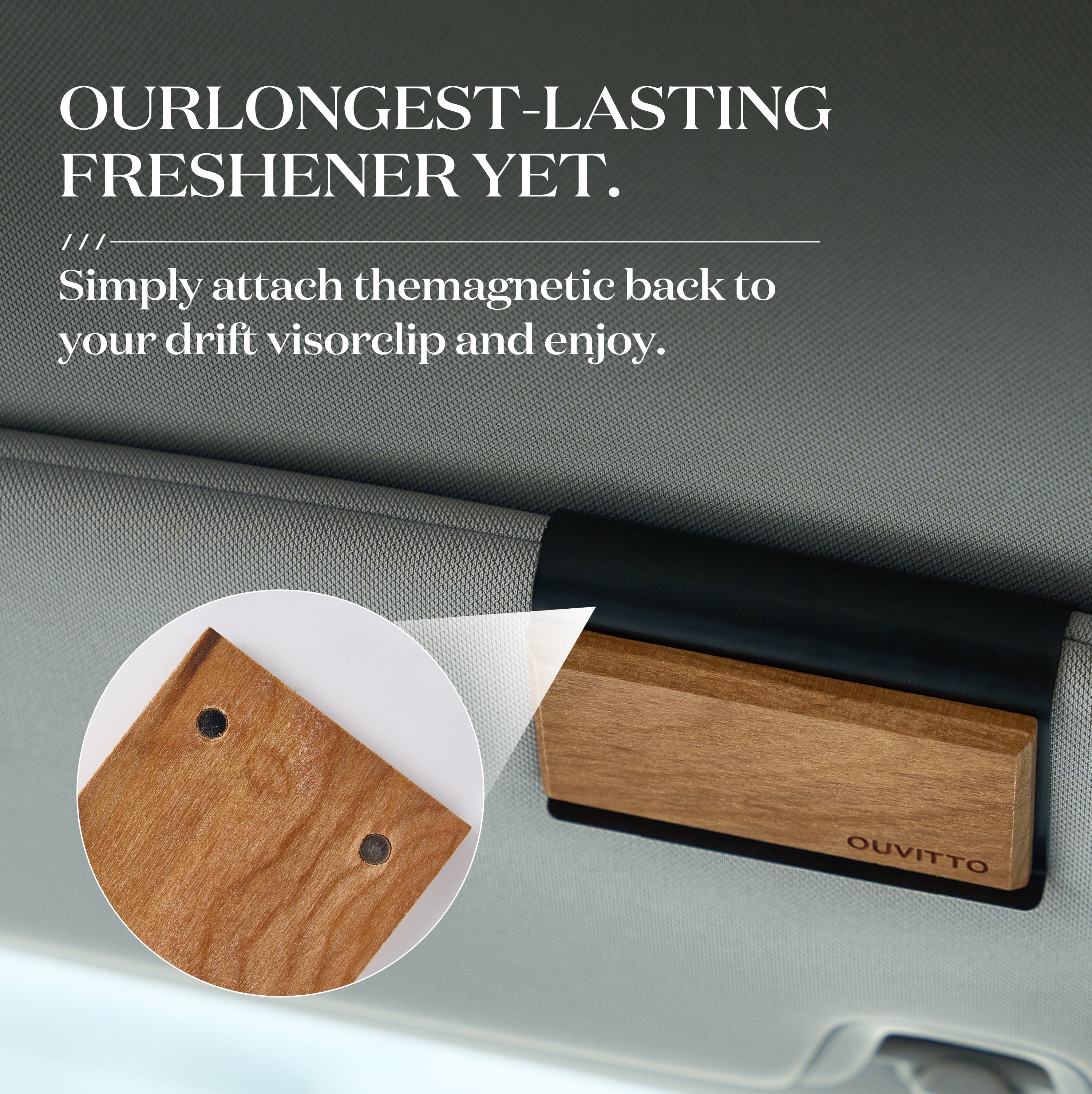 OUVITTO Jasmine, Grove & Pine – 3-Pack Wooden Car Air Freshener