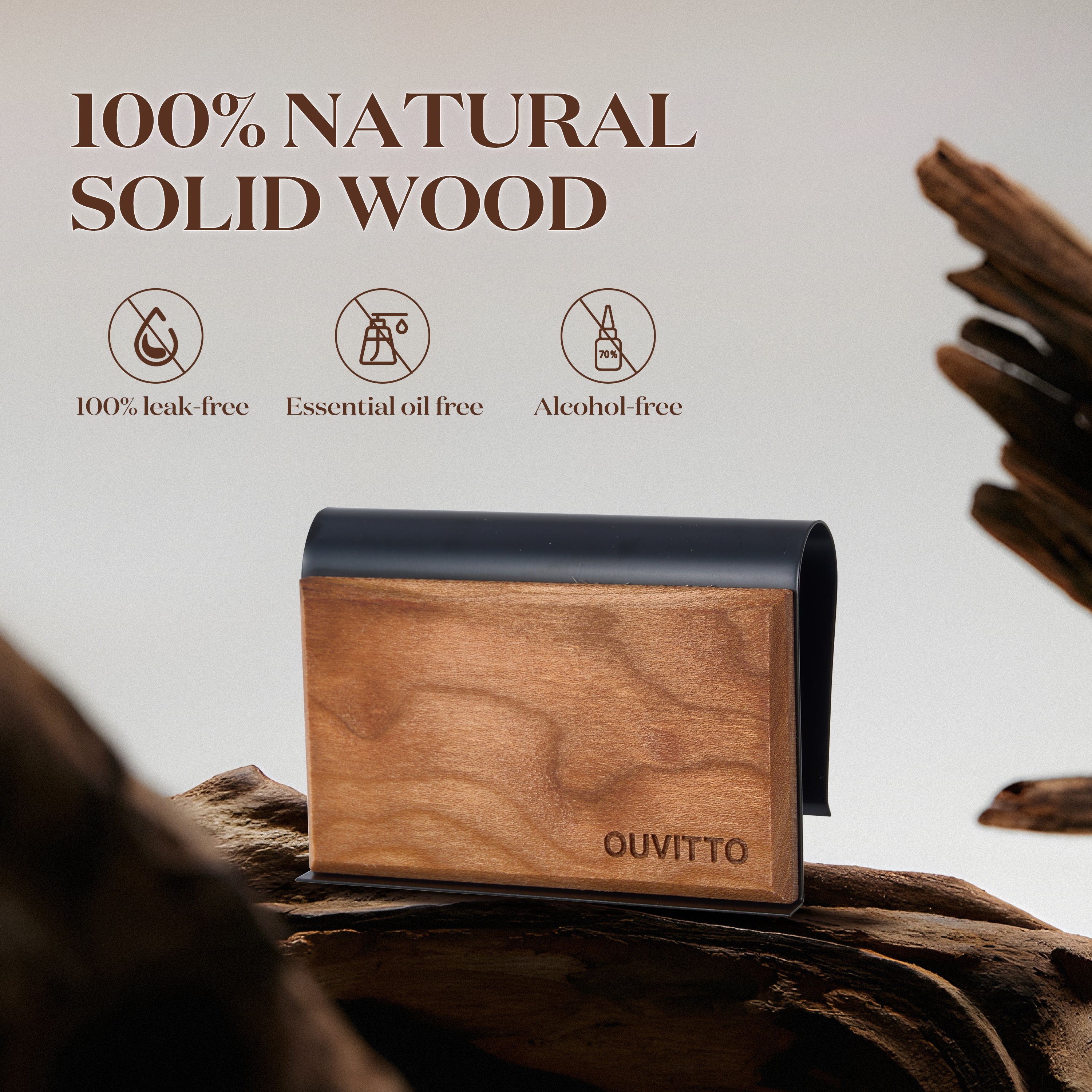 OUVITTO Lavender, Grove & Pine – 3-Pack Wooden Car Air Freshener