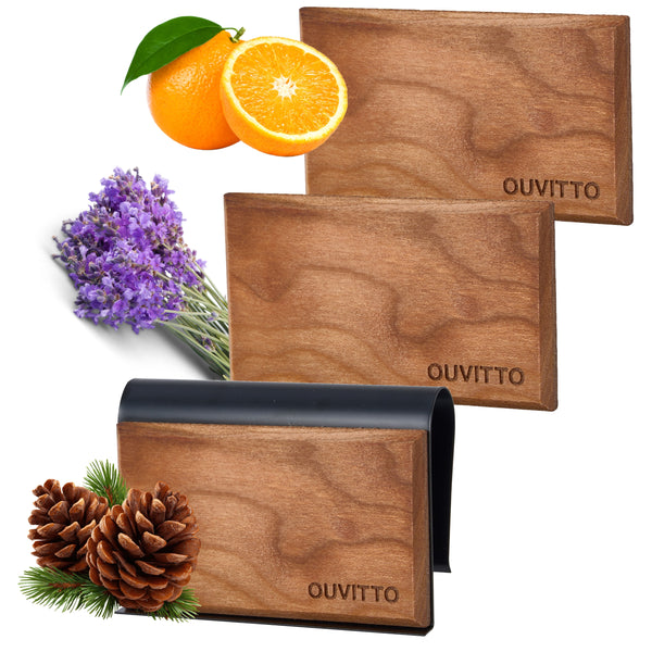OUVITTO Lavender, Grove & Pine – 3-Pack Wooden Car Air Freshener